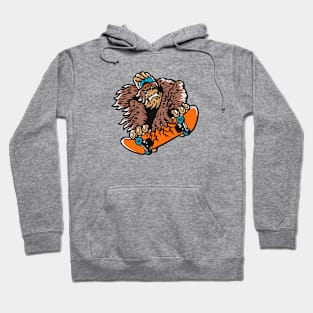 Skateboarding Sasquatch Cartoon Hoodie